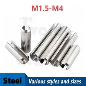A2 Stainless Slotted Spring Tension Pin Sellock Roll Pins M3 M4/3mm 4mm DIN 1481 - Picture 1 of 8