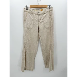 Pantalón Pilcro and the Letterpress Anthro Mujer 6P Beige Lino Pierna Ancha  - Imagen 1 de 10