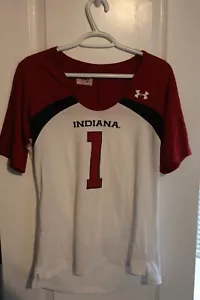 Indiana Hoosiers Womens "New" Under Armour Brand Large V-Neck Football T-shirt - Picture 1 of 3