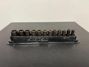 Snap On 212IMFMSYA 3/8" Drive Semi Deep Impact Socket Set 6 Point Metric 8-19mm - Imagen 1 de 3