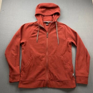 Outdoor Research Trail Mix Fleece Men's M Orange Full Zip Hoodie Waffle Knit - Picture 1 of 8