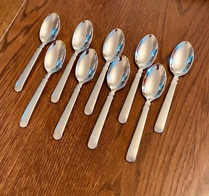 JA Henckels Earl Matte Frosted Front Stainless 9-Place Oval Soup Spoons 7 3/8" - Picture 1 of 6