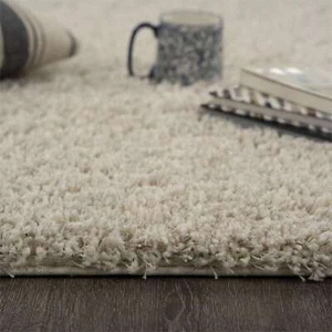 Soft Fluffy Shaggy High Pile Rug Bedroom Living Room Dorm Cream Beige Carpet - Picture 1 of 3