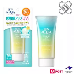 Rohto Skin Aqua Tone-up Mint Green Sunscreen SPF50+ PA++++ 80g (NEW) - Picture 1 of 6