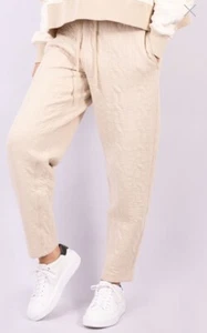 Ralph Lauren Polo Nude Natural Quilted Joggers Sweatshirt Logo Uk M 12-14 - Picture 1 of 9
