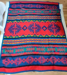 Vintage Biederlack of America südwestlich aztekische Überwurfdecke 72 x 55 - Bild 1 von 7