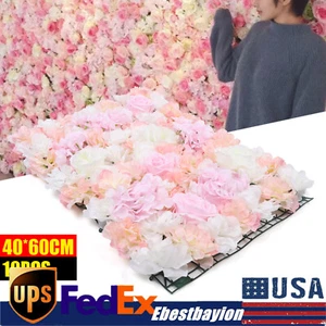 10 Stck. Künstliche Seide Blume Hortensie Wand Panel Bankett Hochzeit Party Dekor - Bild 1 von 12