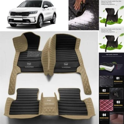 For KIA Sorento Soul Floor Mats All Weather Luxury Custom PU Leather Auto Mat - Изображение 1 из 4