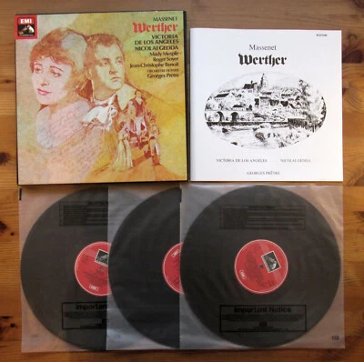 SLS 5105 Massenet Werther Victoria De Los Angeles Pretre Gedda 3xLP Box NM/EX - Image 1 of 4