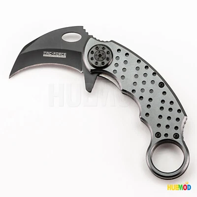 6" TAC-FORCE Spring-Assisted Pocket Knife Karambit Claw Gray Tactical Combat - Image 1 of 4