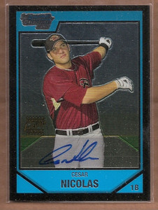 2007 Bowman Chrome Prospects Baseball Card #BC245 Cesar Nicolas Auto