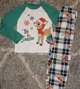 Kids Christmas pj set size 12 Never Worn Rudolph - Picture 1 of 2