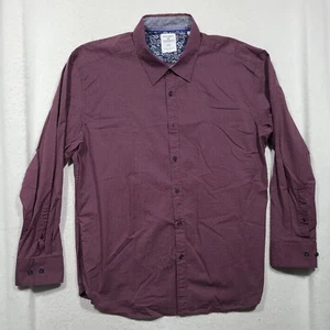 Society of Threads Slim Fit Long Sleeve Button Up Shirt Men's 2XL Maroon - Picture 1 of 12