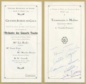 Francis Touche - cellist - William Cantrelle - Lola Rieder - Signed program - Picture 1 of 3