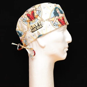 Marvel DC Comics Superhero Wonder Woman Theme Scrub Hat - Picture 1 of 1