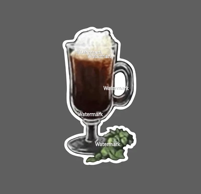 Pegatina de café irlandés impermeable para beber Foto 1 de 3