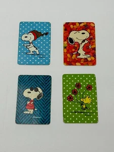 Vintage Lot of 4 Snoopy Woodstock Peanuts Single Swap Playing Cards PC20 - Picture 1 of 2