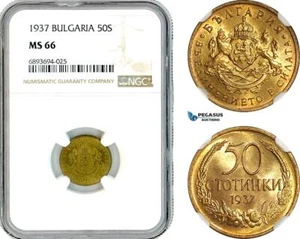 AK317, Bulgaria, Boris III, 50 Stotinki 1937, NGC MS66 - Picture 1 of 1