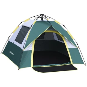 Outsunny Tenda da Campeggio Automatica per 2 Persone con Tasche Interne Verde - Foto 1 di 10