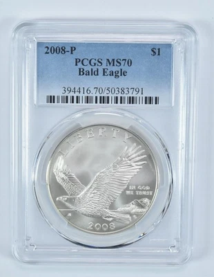 2008-P Bald Eagle Commemorative Dollar MS70 PCGS Blue Label *4786 - Image 1 of 4
