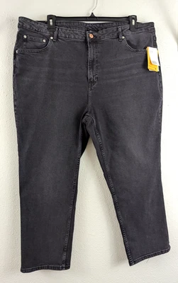 New Divided by H&M sz 22 denim Jeans black stretchy high rise women 1685 - Изображение 1 из 4