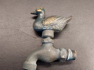 Vintage Brass Heavy Duck Fowl Water Spout Spigot Outdoor Garden Decor - Picture 1 of 5