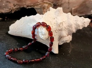 7" NATURAL POLISHED BEAUTIFUL UNISEX COGNAC GENUINE BALTIC AMBER STRETCH... - Picture 1 of 8