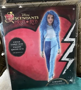DISNEY DESCENDANTS COSTUME L 12-14 CHLOE JACKET/JUMPSUIT/BELT/GLOVES RISE OF RED - Picture 1 of 2