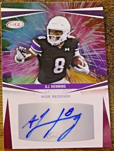 2025 AJ Henning Sage #A-AJH Rookie Auto - Picture 1 of 2
