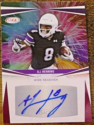 2025 AJ Henning Sage #A-AJH Rookie Auto - Image 1 of 2