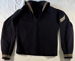 Suéter Vintage Azul Marino de Estados Unidos Para Hombre 38R Negro Jersey Cracker Jack Lana Vestido Naval Años 60 - Imagen 1 de 9
