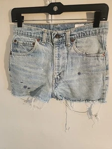 vintage levis cut-offs denim jean shorts 517 zipper cut off  80's 28 w 29 tag - Bild 1 von 14
