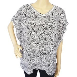 Cuddl Duds Sun Cool Breeze Woven Top Paisley Boho Crochet Beach Festival Size XS - Picture 1 of 6
