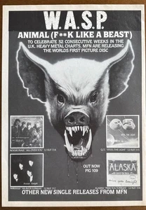 1985 MAGAZINANZEIGE für UK Plattenlabel MFN W.A.S.P Waysted Rogue Male Alaska - Bild 1 von 1