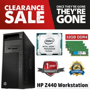 14-CORE HP Z440 Xeon E5-2697v3 Turbo 3.60GHz 32GB DDR4 2TB SATA Quadro K2200 4GB - Picture 1 of 13