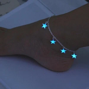 Luminous Glowing Stars Chain Barefoot Sandal Beach Anklet Bracelet Foot Jewelry - Picture 1 of 10