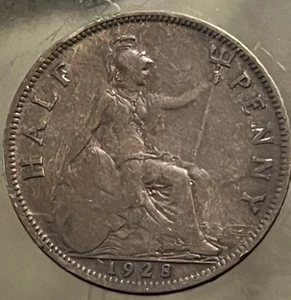 1928 UK GB Great Britain - 1/2 Half Penny - Picture 1 of 2