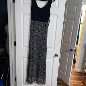 Maxi Vestido Market & Spruce Para Mujer Talla L Negro/Marrón Sin Mangas Tejido Mitchel Nuevo con Etiquetas - Imagen 1 de 11