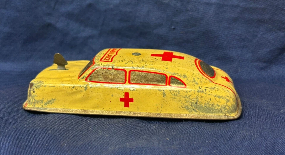 ARGO Vtg Ambulance Tin Litho Vehicle Car Toy Bell Ringer Noise Maker - Image 1 of 4