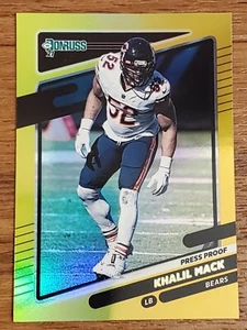 2021 Panini Donruss Press Proof Gold Holo Premium Stock Khalil Mack #203 - Foto 1 di 1