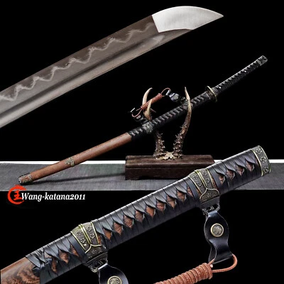 Sharp Rosewood Tachi Japanese Samurai Katana Clay Tempered Folded Steel Sword - Image 1 of 4