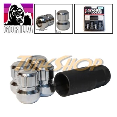 4 LOCK GORILLA ACURA HONDA BALL RADIUS STOCK OEM WHEELS LUG NUTS M 14X1.5 CHROME - Image 1 of 2