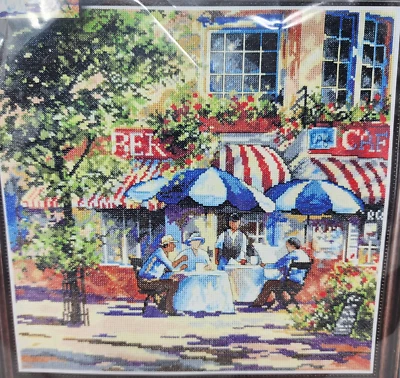 Kit de punto de cruz contado Design Works Café in The Sun 14X14 Foto 1 de 3