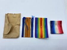 WW1 British Army Medal Trio Ribbons & Paper Bag (J441)