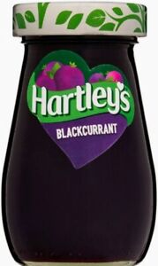 3x JAR HARTLEY'S BLACKCURRANT  JAM MADE With Real Fruit 300g x3=900g