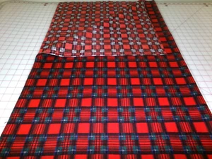 Red Plaid Flannel Fabric. This fabric has been Washed. Approx. 45.5x44. A25-524 - Picture 1 of 5
