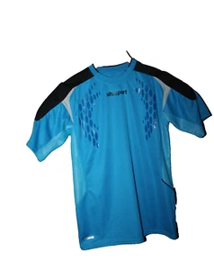 Uhlsport TorwartTECHNIK Short Sleeve Blue Soccer Goalkeeper Jersey - M 38/40 - Picture 1 of 4