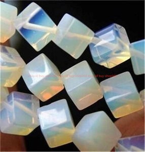 Pretty 8x8mm White Sri Lanka Moonstone Square Gemstone Loose Beads 15'' AAA