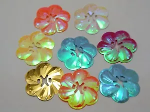 250 Mixed Color Flower loose sequins Paillettes 27mm sewing Wedding craft - Picture 1 of 6