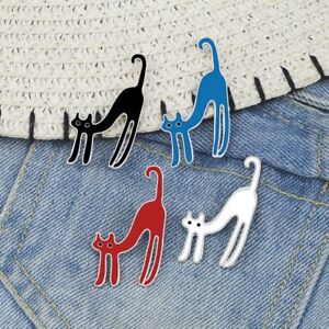 1PC Cat Stretching Brooch Pin Multicolor Badge Brooches Unisex Clothing Jewelry